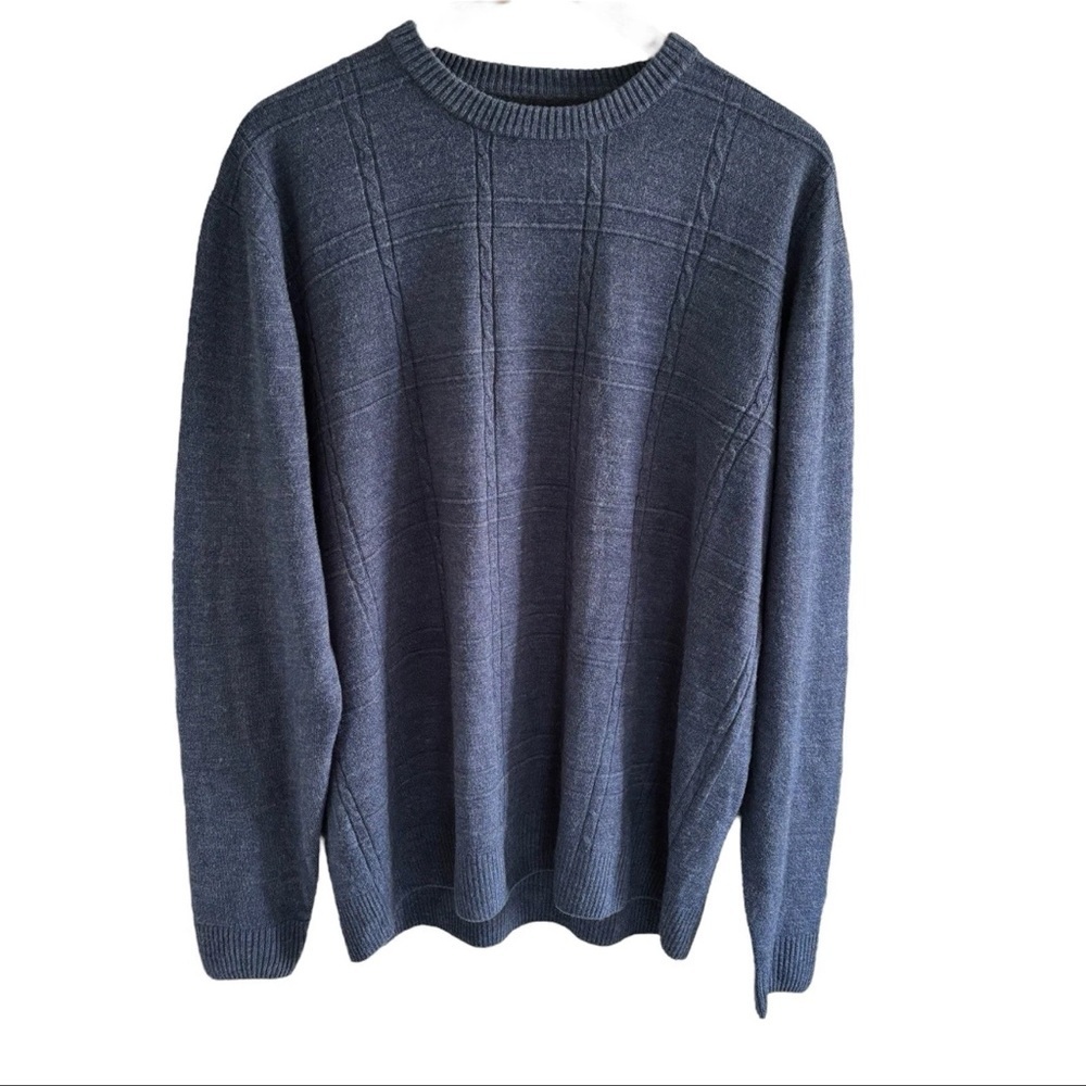 Tricots St. Raphael Men's XL Blue Crew Neck Sweater Pullover Old Money Preppy